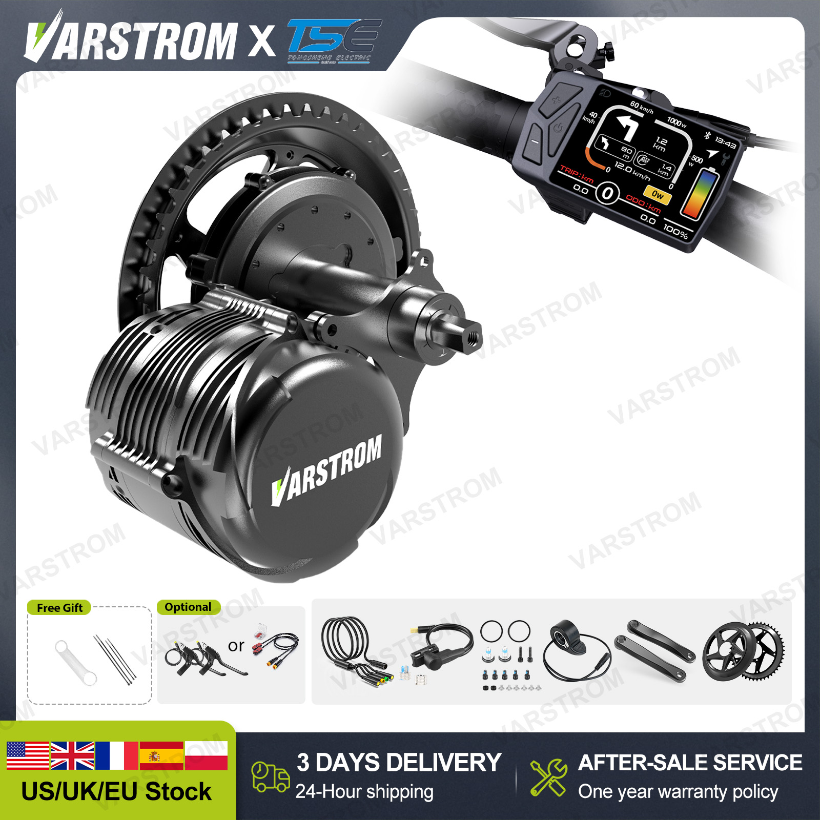 Torque Sensor Mid Drive Motor Kit - [Stok AS] Tongsheng 750W TSDZ8 TSDZ16