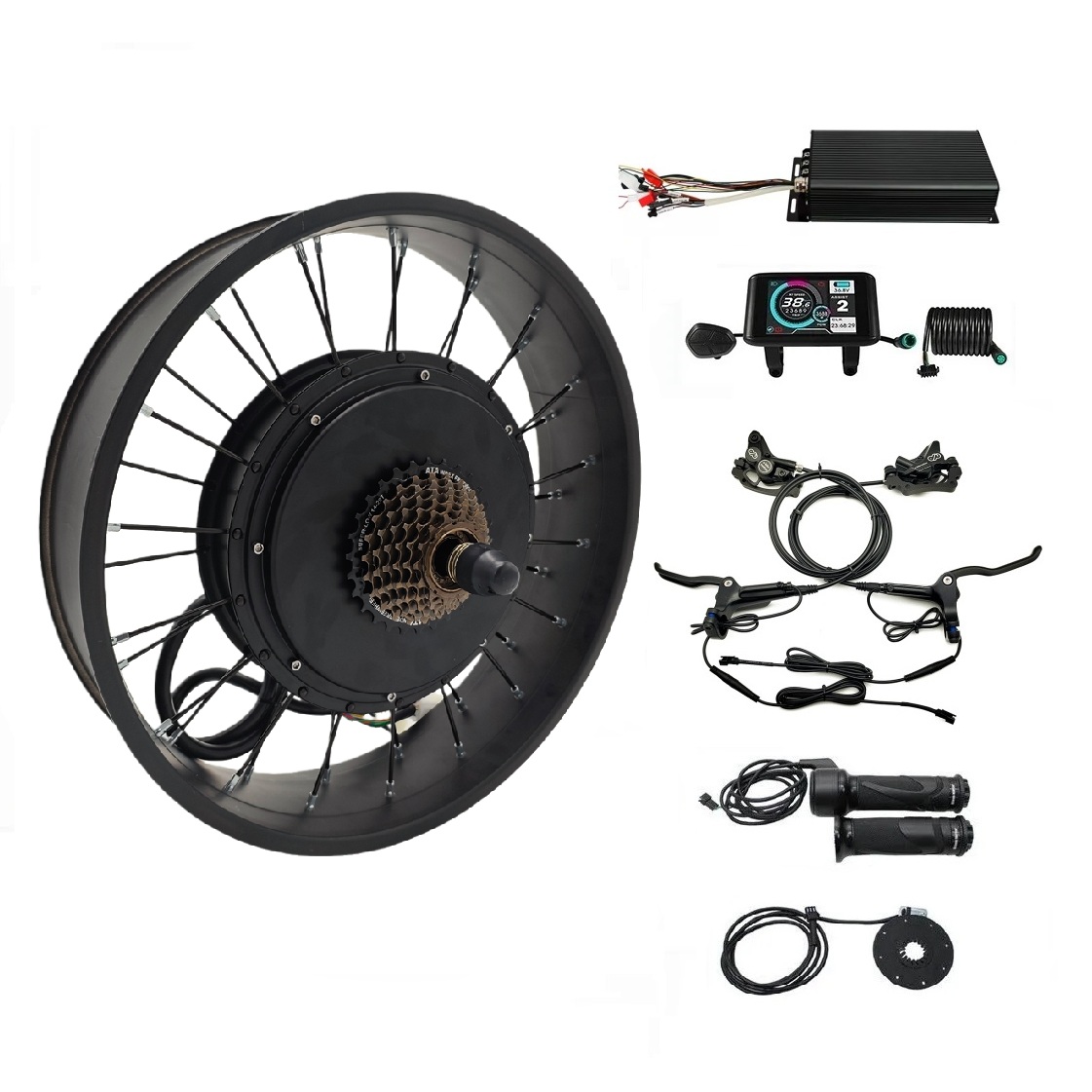 5000W Hub Motor Kit 72V - Kit Konversi Sepeda Listrik Roda Lebar