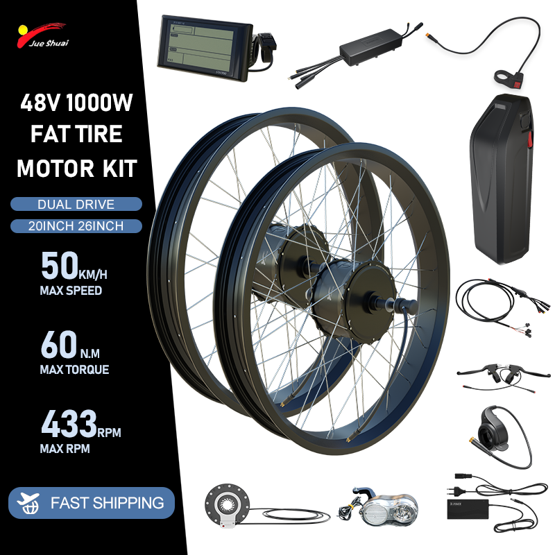 Dual Motor Ebike Kit 2000W - Kit Konversi Sepeda Listrik Ban Tebal