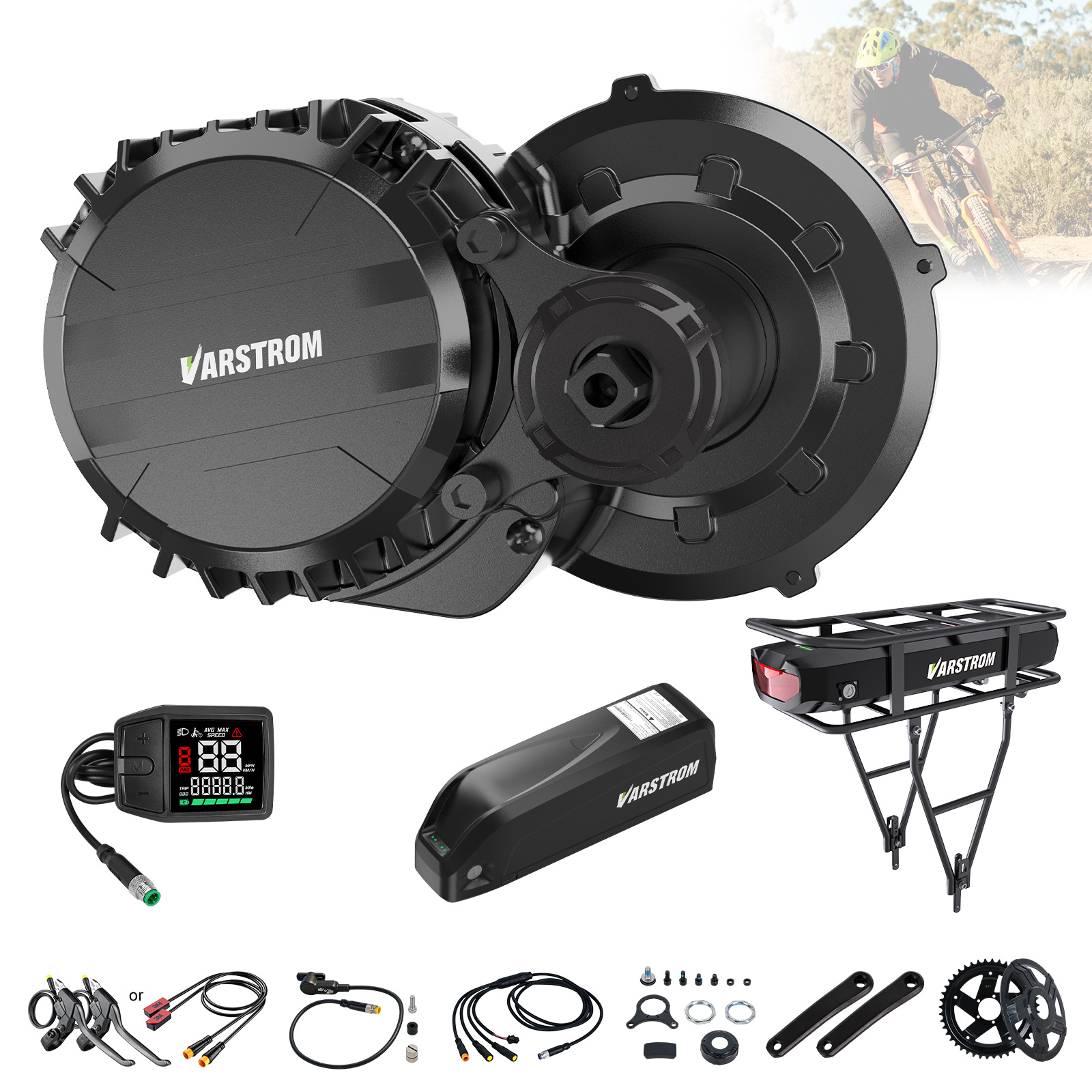 Side Hung Mid Drive Motor Kit - Kit Motor Tengah Varstrom 750W dengan