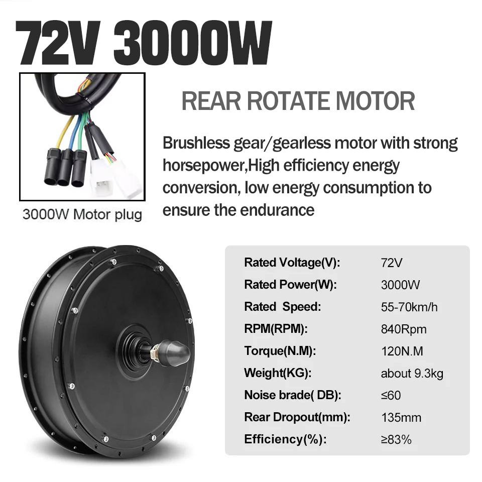 Kit Konversi Ebike Upgrade Ter - 5000W Hub Motor Kit 72V ulasan dan harga