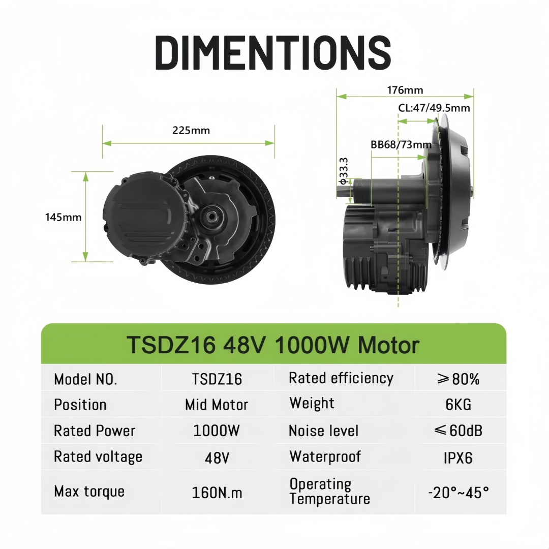 TONGSHENG TSDZ16 48V 1000W Kit - Mid Drive Conversion Kit 1000W ulasan dan harga