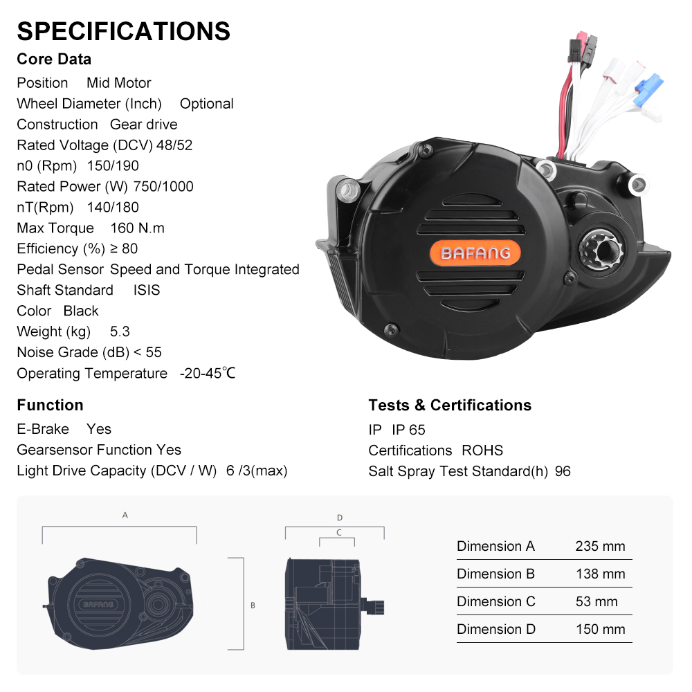 Kit Konversi Sepeda Listrik Ba - Mid Drive Conversion Kit 1000W ulasan dan harga