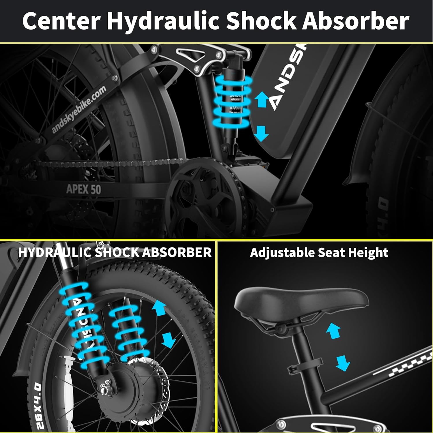 ANDSKY Apex50 AWD Sepeda Listr - 48V 1500W Rear Hub Motor With Battery ulasan dan harga