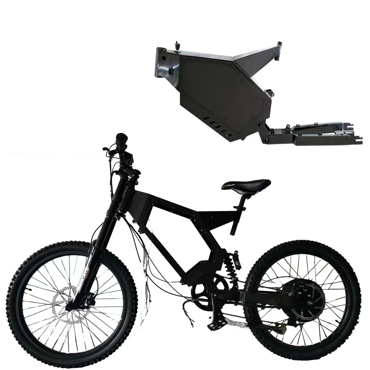 Rangka Sepeda Listrik Baja unt - 3000W Stealth Bomber Motor ulasan dan harga
