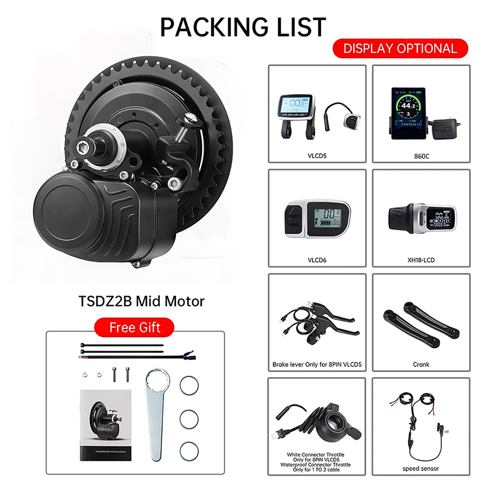 Tongsheng TSDZ2B BB 120mm 100m - Torque Sensor Mid Drive Motor Kit ulasan dan harga